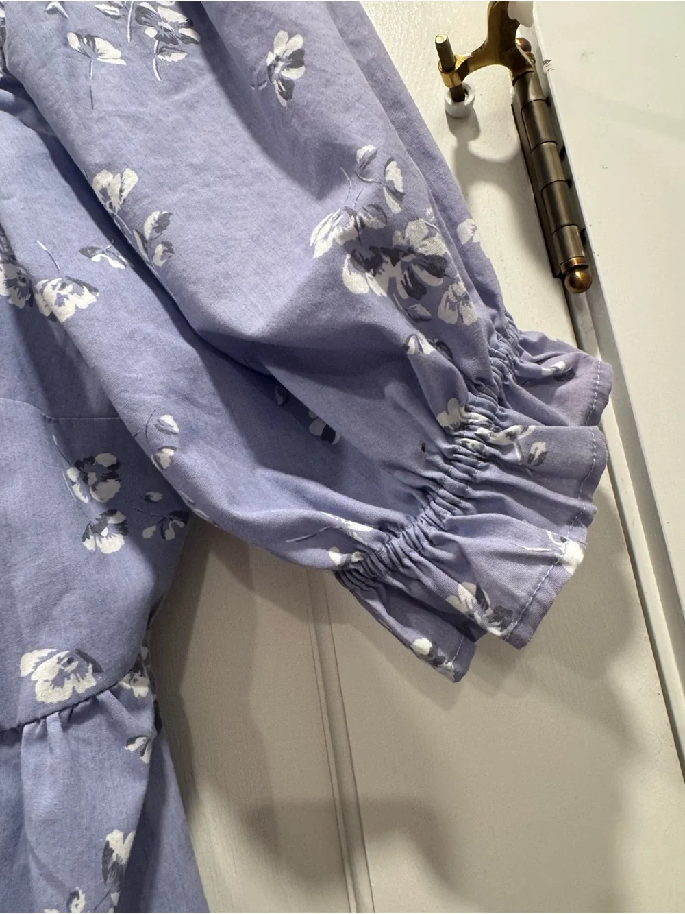 Abercrombie Emerson Maxi Dress Smocked Large Periwinkle Floral Cottagecore Boho